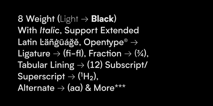 Przykład czcionki Biotif Light Italic